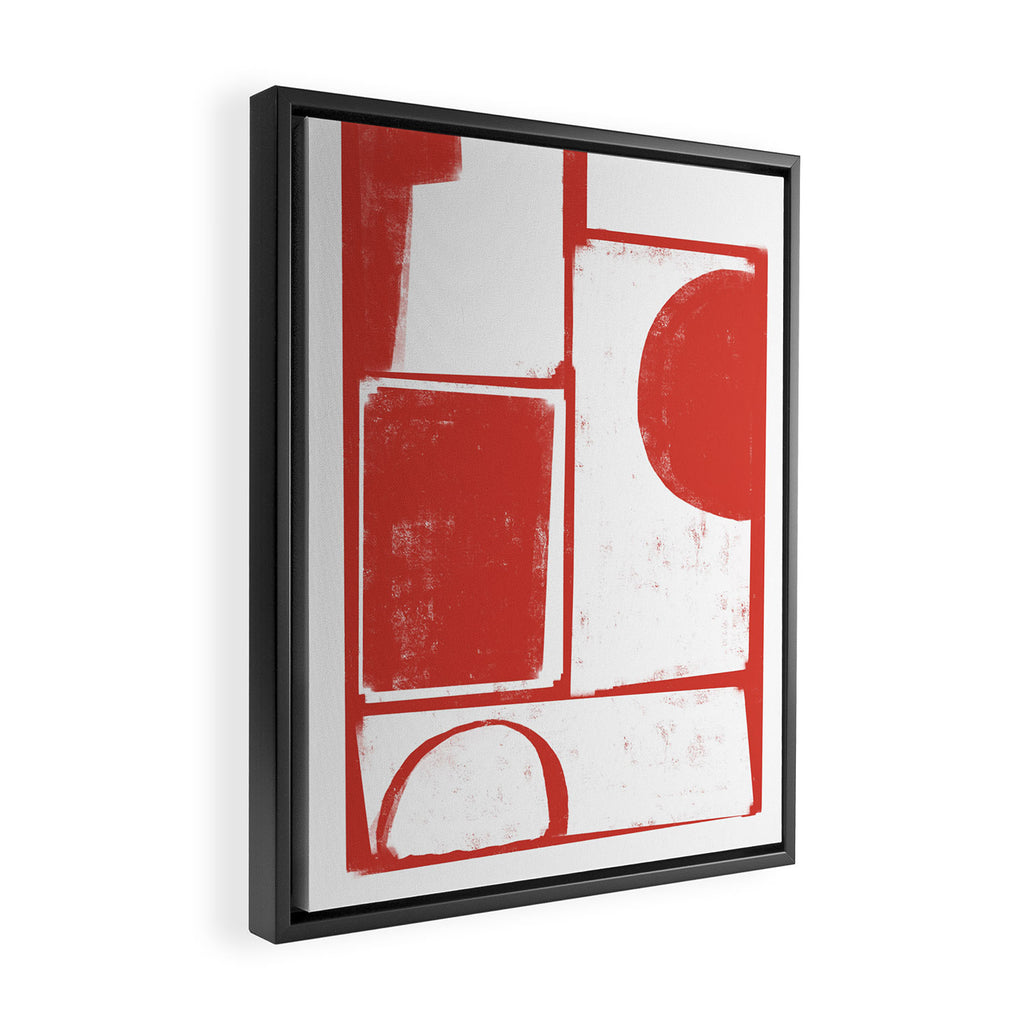 Red Geometric Object Framed Canvas Print Gallery Image 2