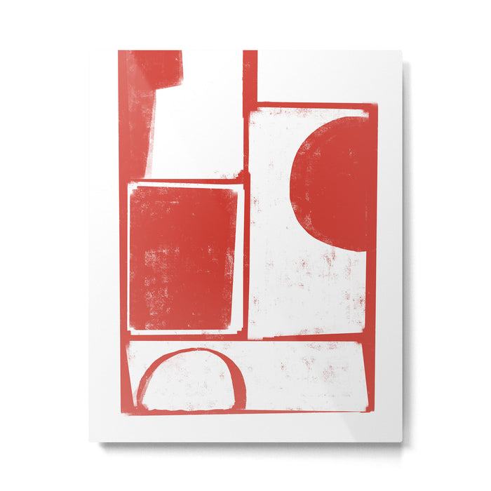 Red Geometric Object Metal Print Gallery Image 1