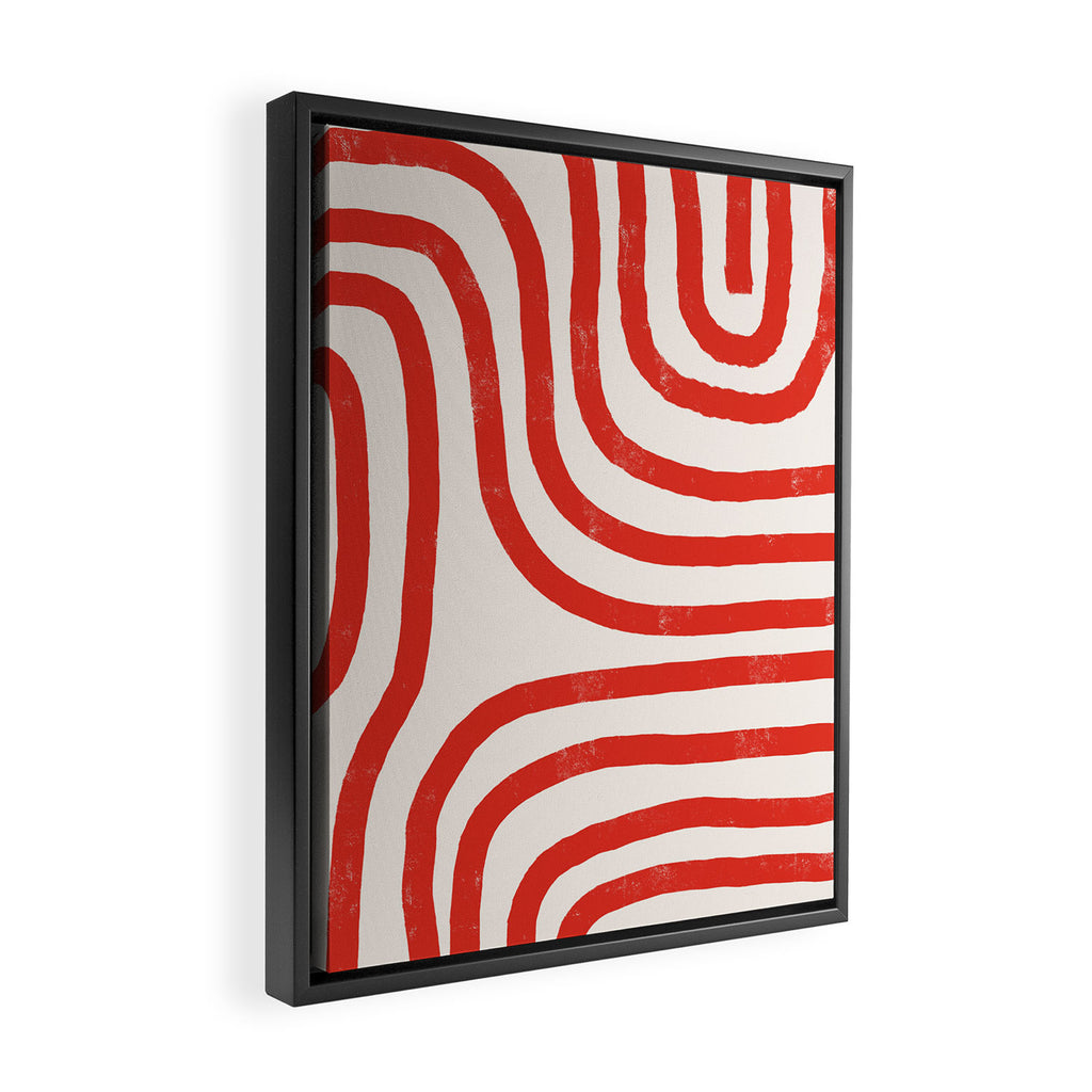 Red Lines  Framed Canvas Print Gallery Image 2