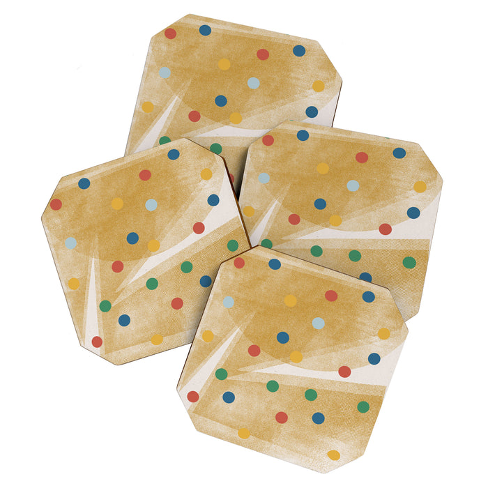 Retro Dots Graphic  Coaster Gallery Image 1