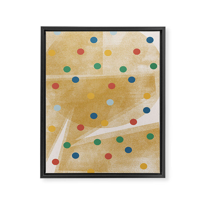 Retro Dots Graphic  Framed Canvas Print Gallery Image 1