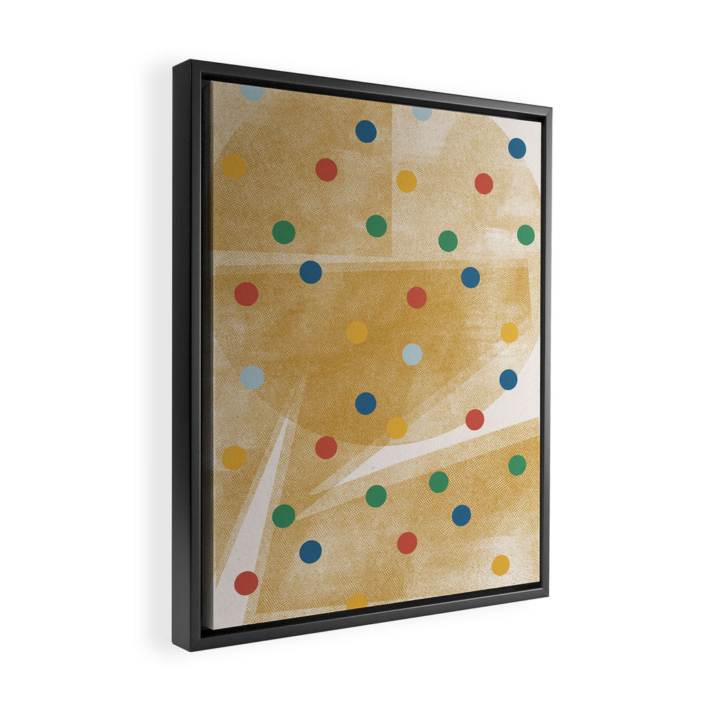 Retro Dots Graphic  Framed Canvas Print Gallery Image 2