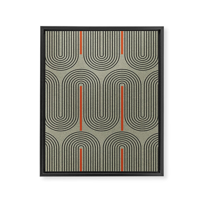 Retro Pattern Lines Framed Canvas Print Gallery Image 1