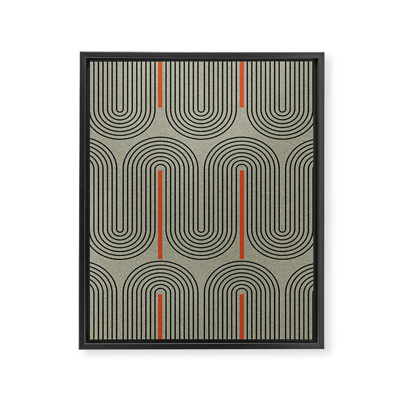 Retro Pattern Lines Framed Canvas Print Gallery Image 6
