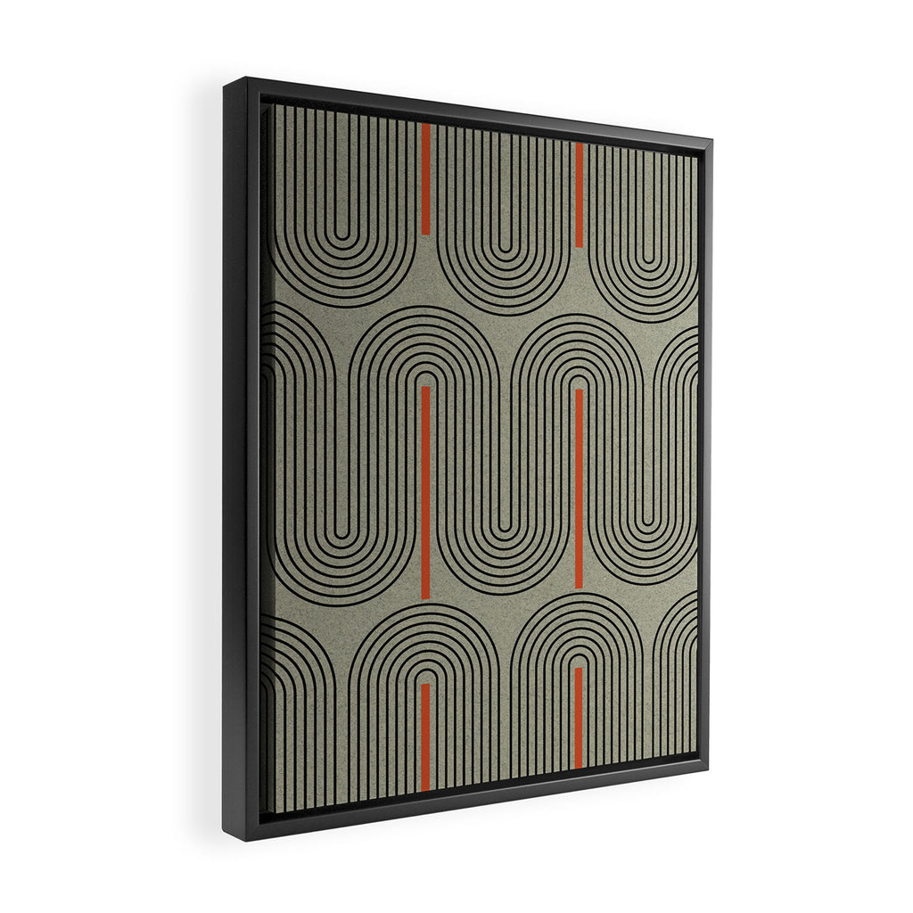 Retro Pattern Lines Framed Canvas Print Gallery Image 2