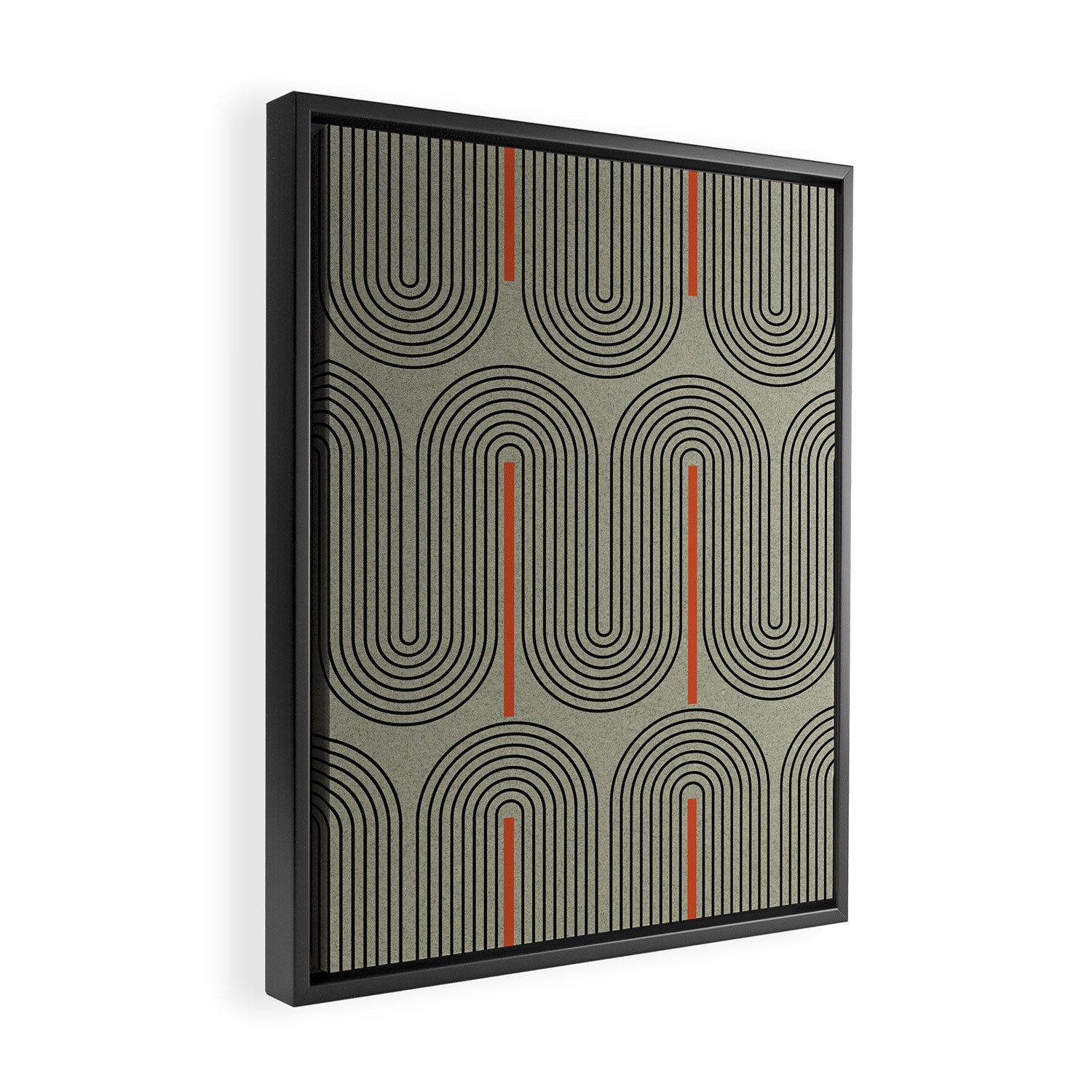 Retro Pattern Lines Framed Canvas Print Gallery Image 2
