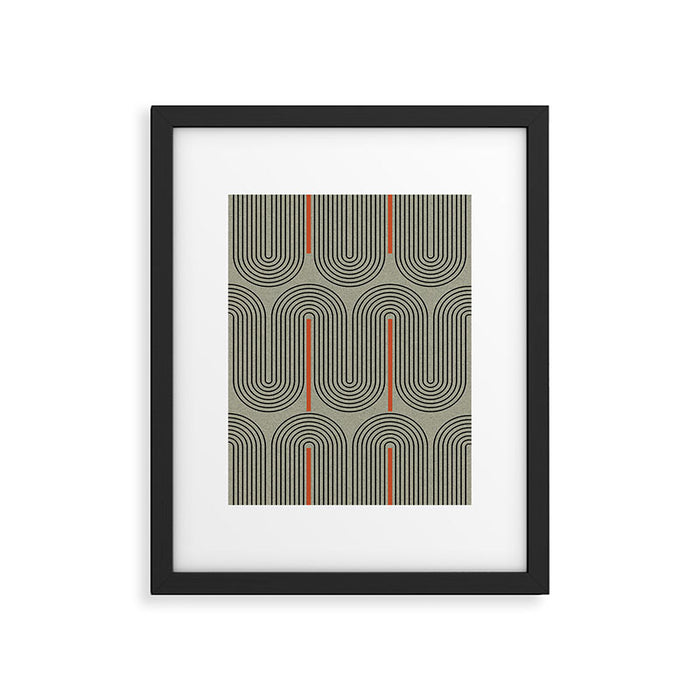 Retro Pattern Lines Framed Art Print Gallery Image 1