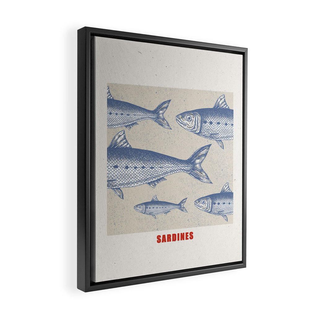 Retro Sardines Framed Canvas Print Gallery Image 2
