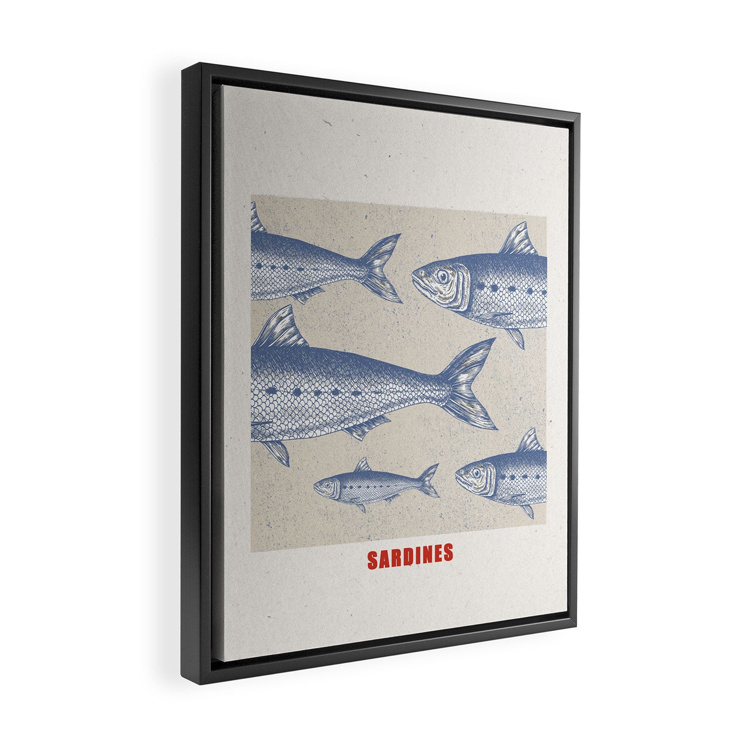 Retro Sardines Framed Canvas Print Gallery Image 2