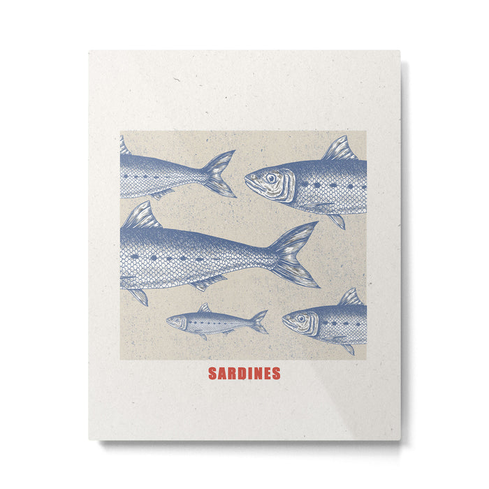 Retro Sardines Metal Print Gallery Image 1