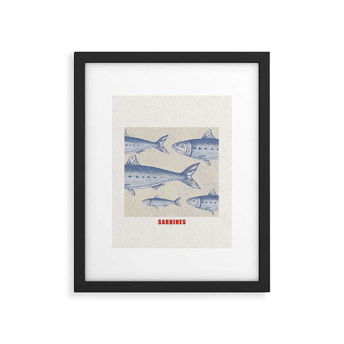 Retro Sardines Framed Art Print Gallery Image 1