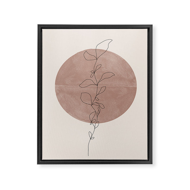 Sun and Flowers Line Art Framed Canvas Print Gallery Image 6