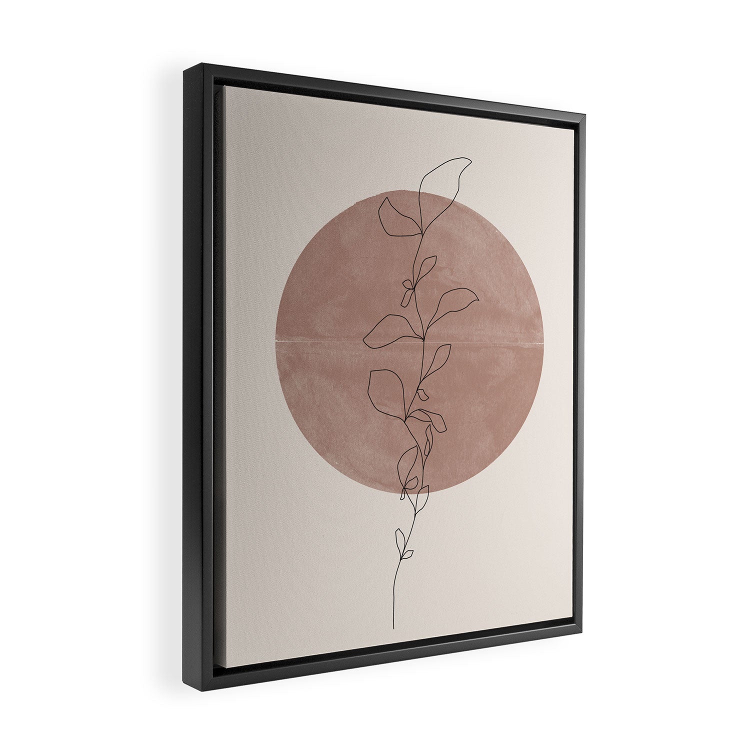 Sun and Flowers Line Art Framed Canvas Print Gallery Image 2