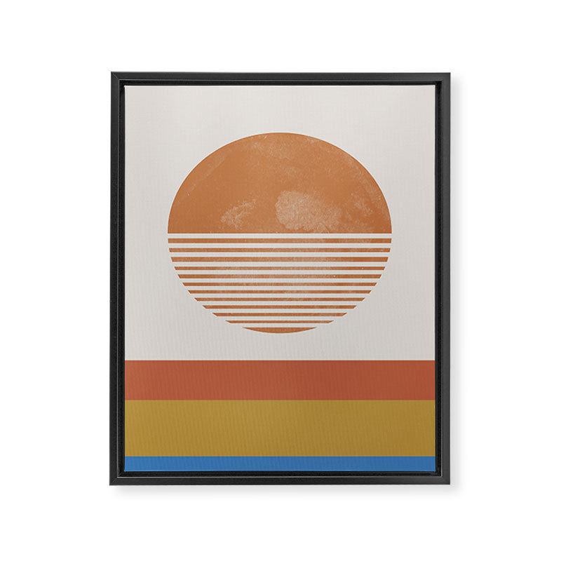 Sunshine, Modern Abstract Landscape, Sun Framed Canvas Print Gallery Image 6