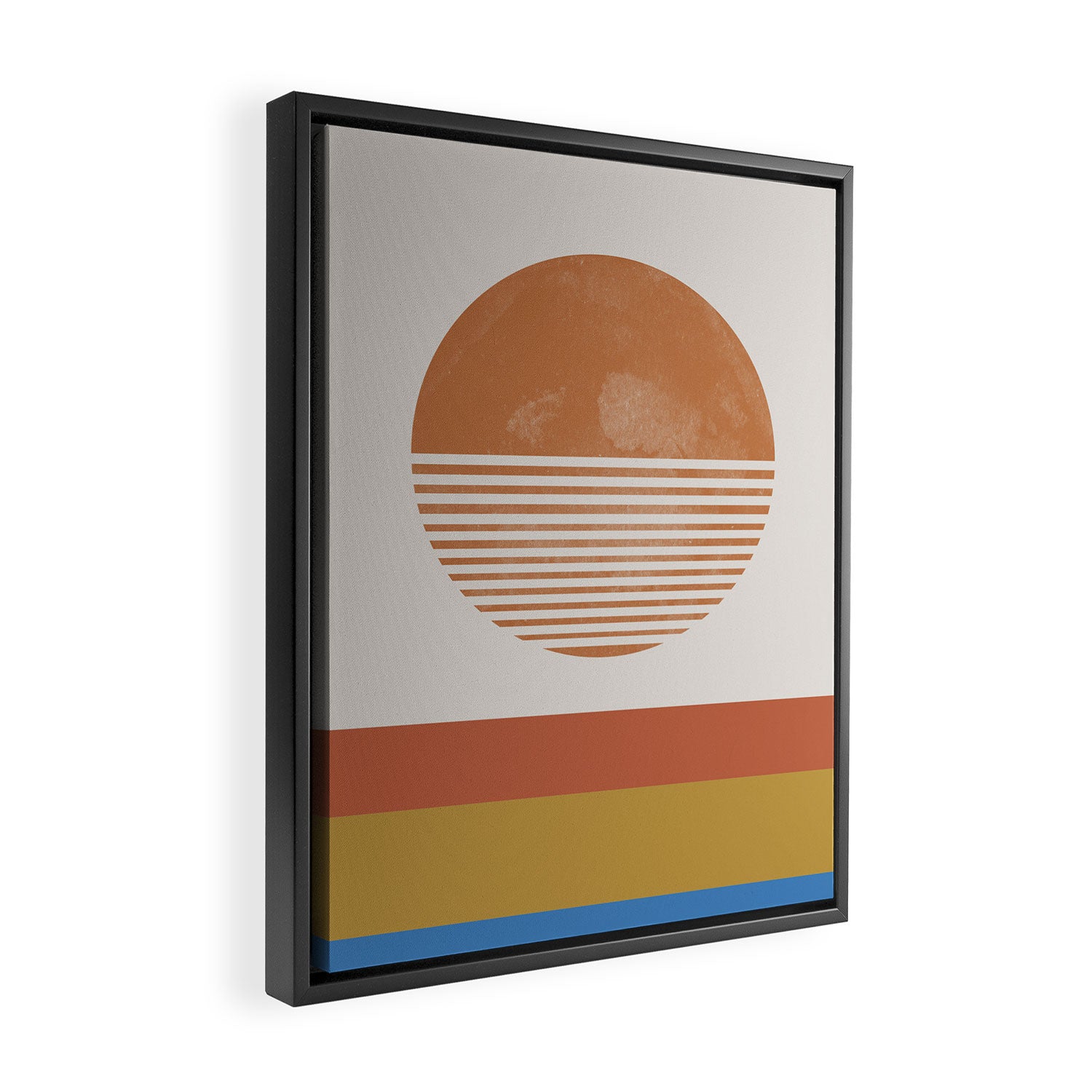 Sunshine, Modern Abstract Landscape, Sun Framed Canvas Print Gallery Image 2