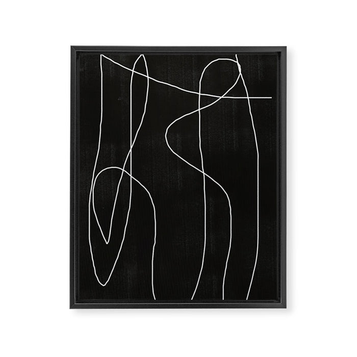 White Line Flow Framed Canvas Print Gallery Image 1