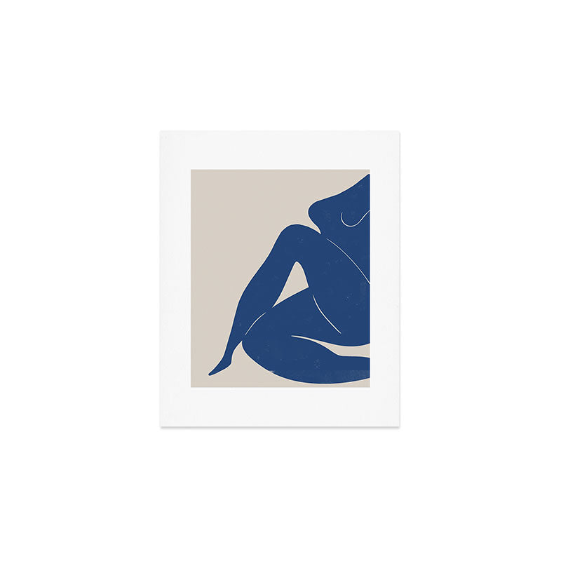 Woman Nude in Blue Art Print Gallery Image 1