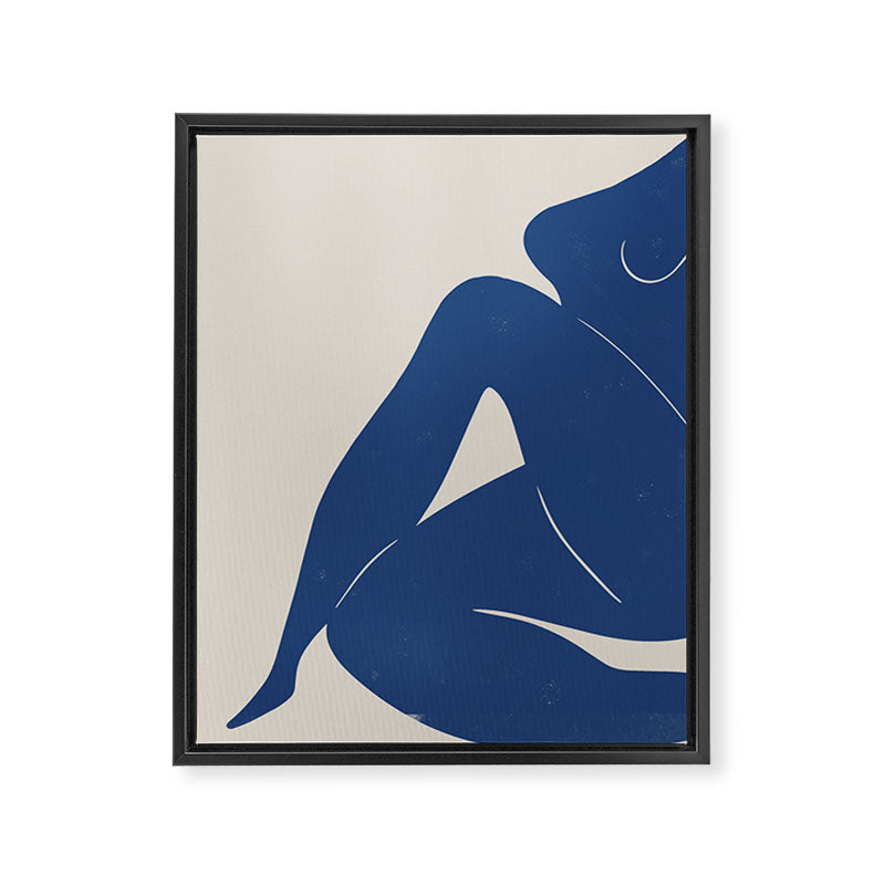 Woman Nude in Blue Framed Canvas Print Gallery Image 6