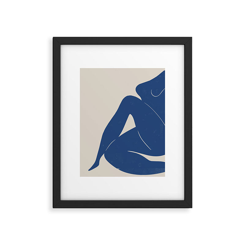 Woman Nude in Blue Framed Art Print Gallery Image 5