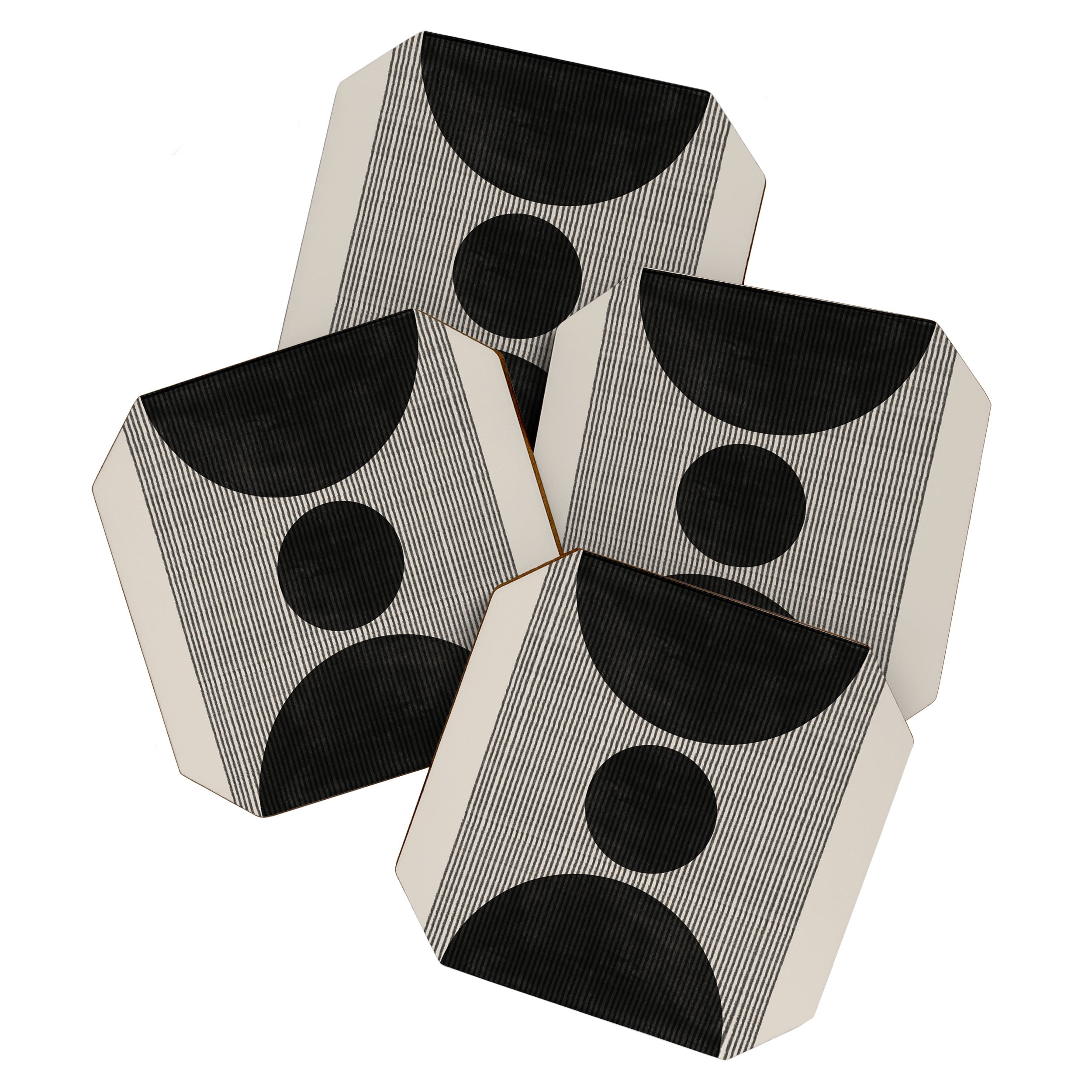Woodblock Geometric Composition Coaster Gallery Image 1
