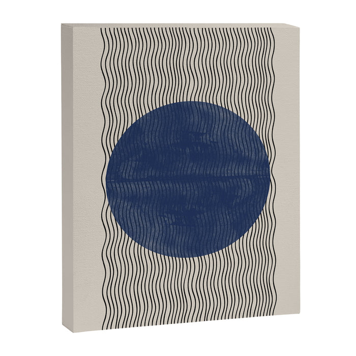 Woodblock Paper Art Blue Canvas Print Gallery Image 1