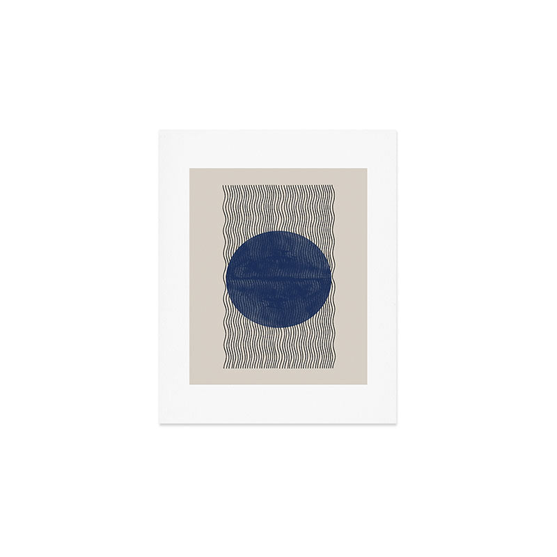 Woodblock Paper Art Blue Art Print Gallery Image 1
