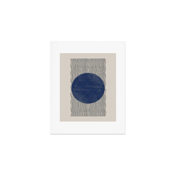 Woodblock Paper Art Blue Art Print Gallery Image 1