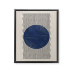 Woodblock Paper Art Blue Framed Canvas Print Gallery Image 6