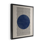 Woodblock Paper Art Blue Framed Canvas Print Gallery Image 2