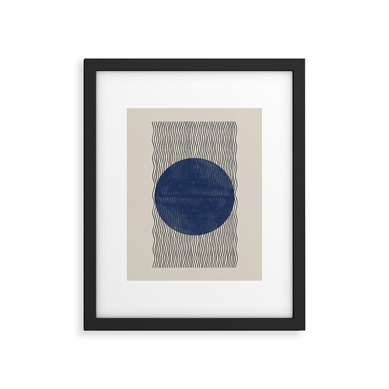 Woodblock Paper Art Blue Framed Art Print Gallery Image 5