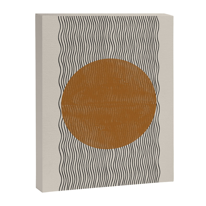 Woodblock Paper Mustard  Canvas Print Gallery Image 1