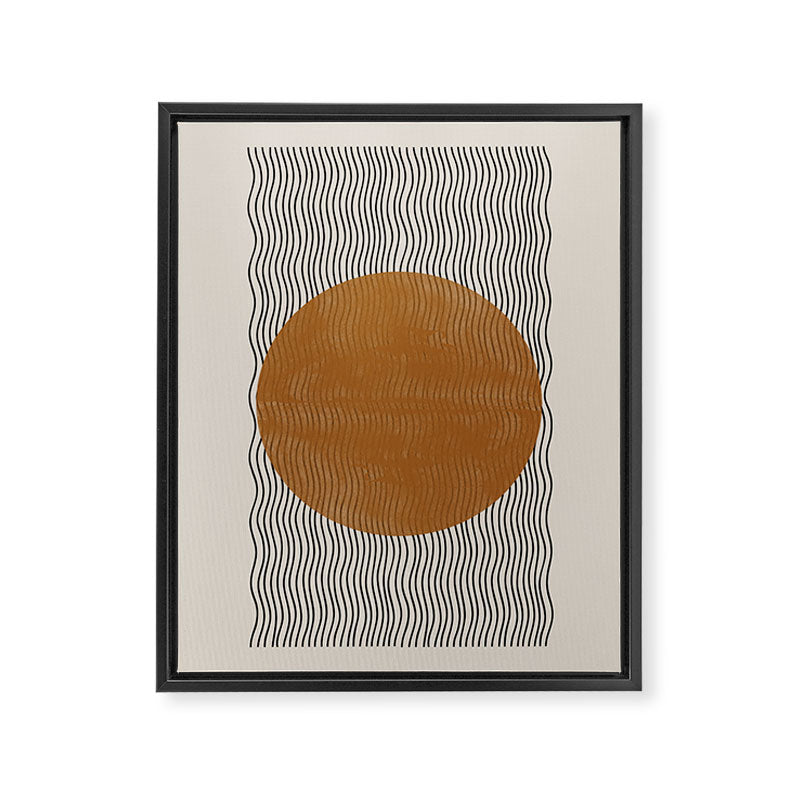 Woodblock Paper Mustard  Framed Canvas Print Gallery Image 6