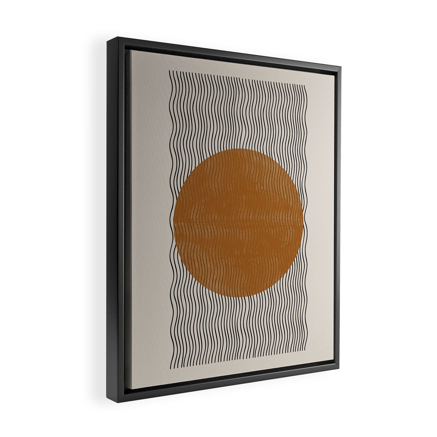 Woodblock Paper Mustard  Framed Canvas Print Gallery Image 2