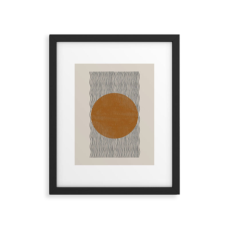 Woodblock Paper Mustard  Framed Art Print Gallery Image 4