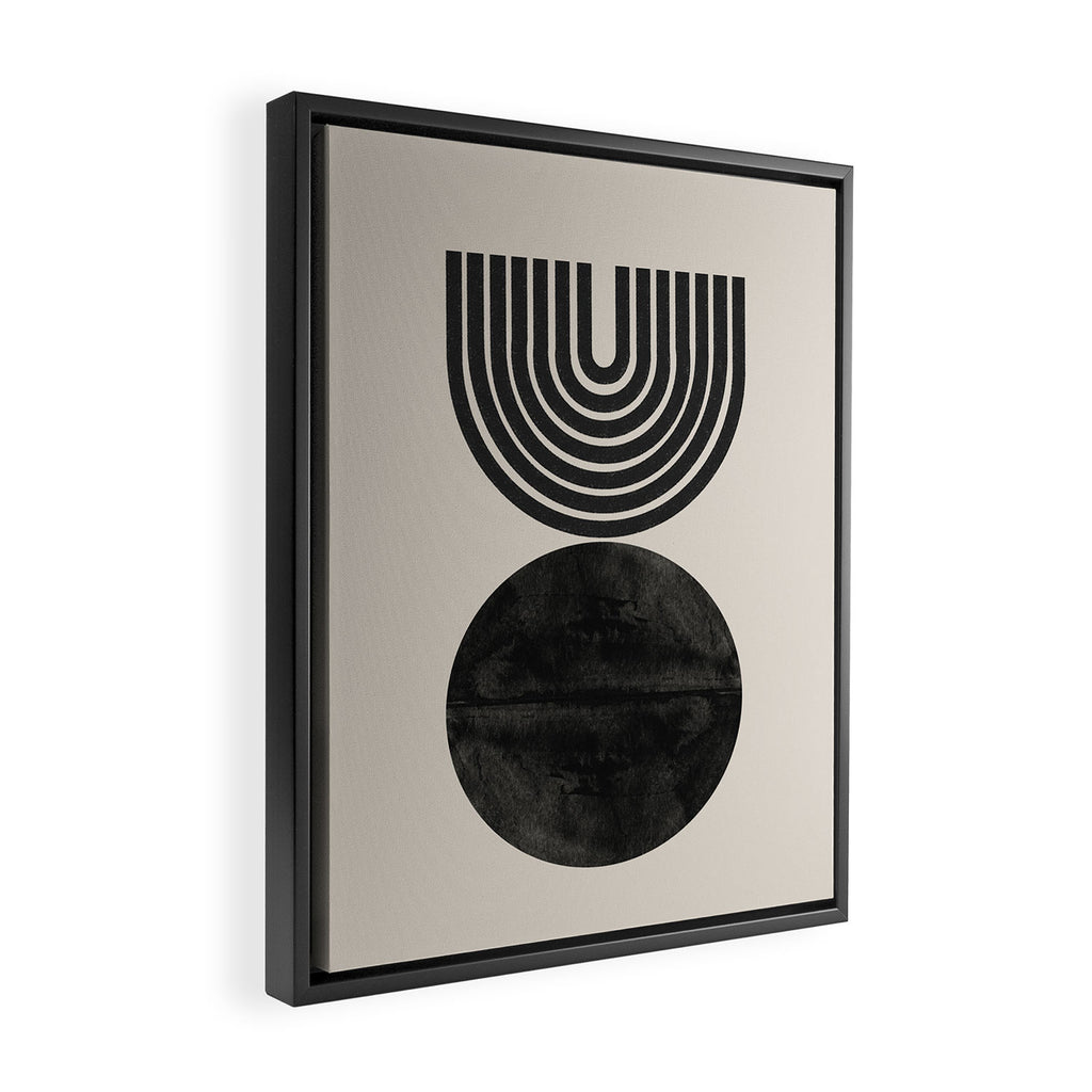 Woodblock Print, Modern Art Framed Canvas Print Gallery Image 2