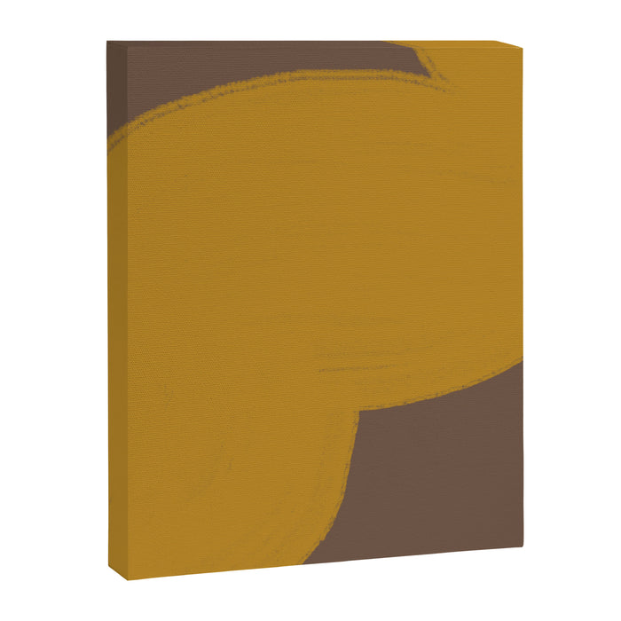 Yellow and Brown Contemporary Shape Canvas Print Gallery Image 1