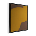 Yellow and Brown Contemporary Shape Framed Canvas Print Gallery Image 2