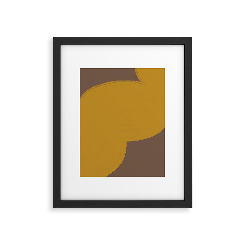 Yellow and Brown Contemporary Shape Framed Art Print Gallery Image 5