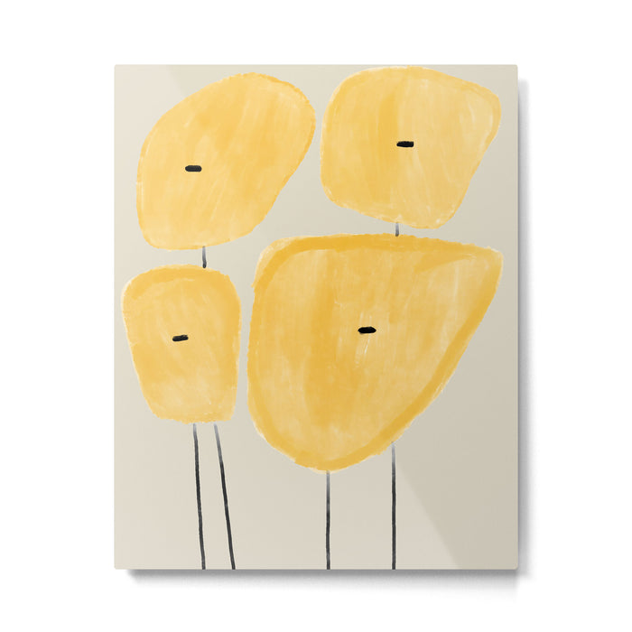 Yellow Flowers  Metal Print Gallery Image 1
