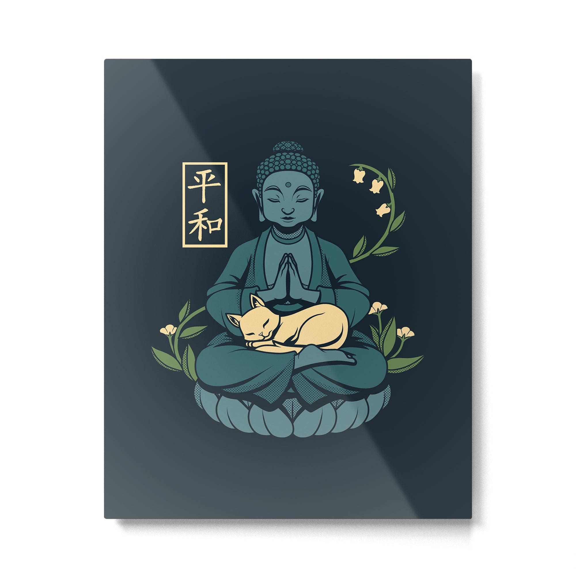 Cat Meditation Buddhism Buddha by Tobe Fonseca Metal Print Gallery Image 6
