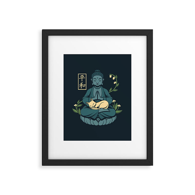 Cat Meditation Buddhism Buddha by Tobe Fonseca Framed Art Print Gallery Image 6