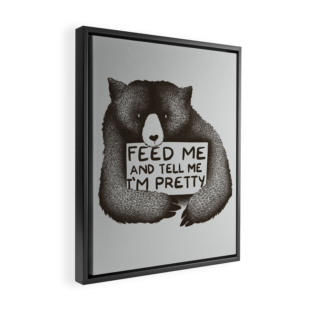 Feed Me And Tell Me I'm Pretty Bear Framed Canvas Print Gallery Image 2