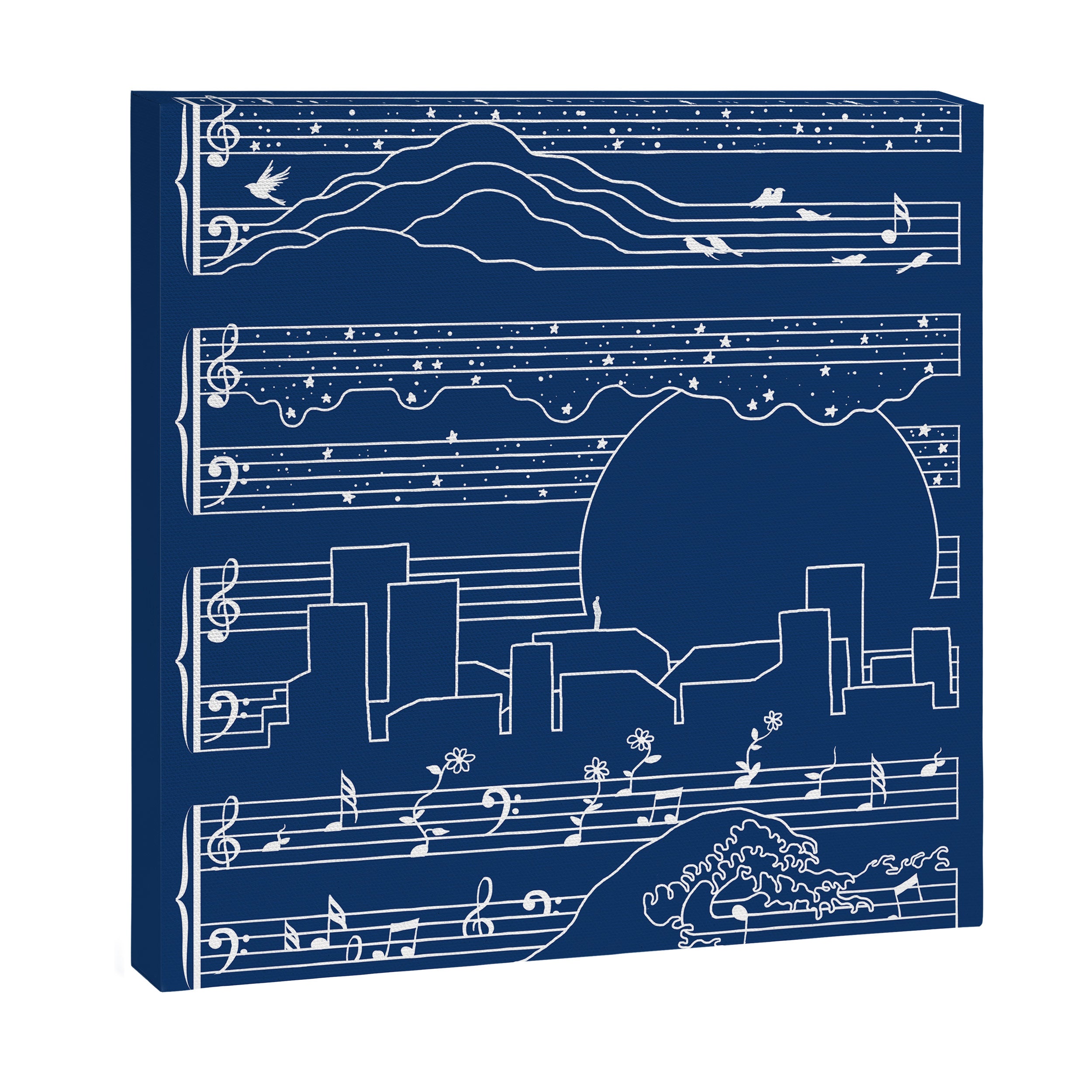 The Moonlight Sonata Blue Canvas Print Gallery Image 3