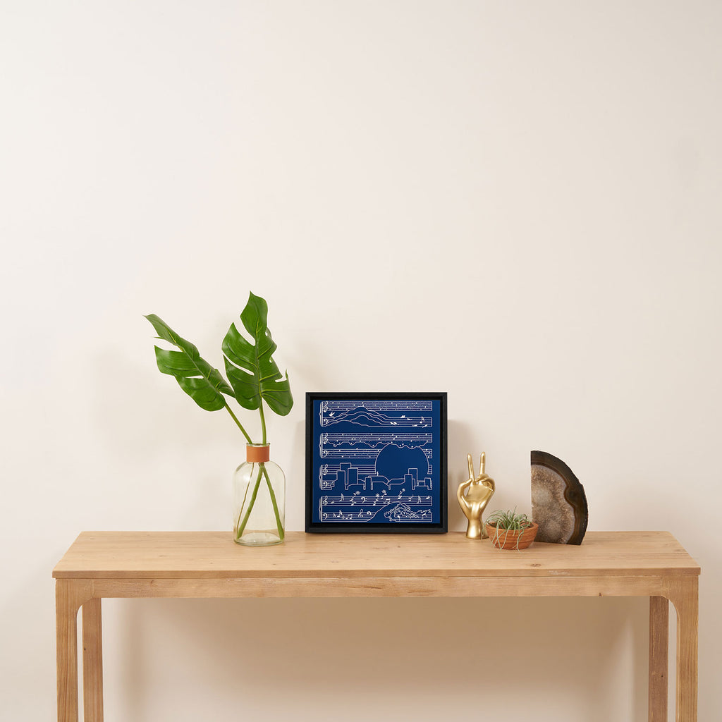 The Moonlight Sonata Blue Framed Canvas Print Gallery Image 3