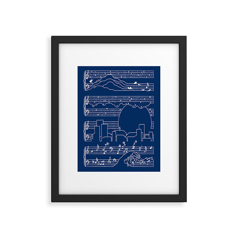 The Moonlight Sonata Blue Framed Art Print Gallery Image 4