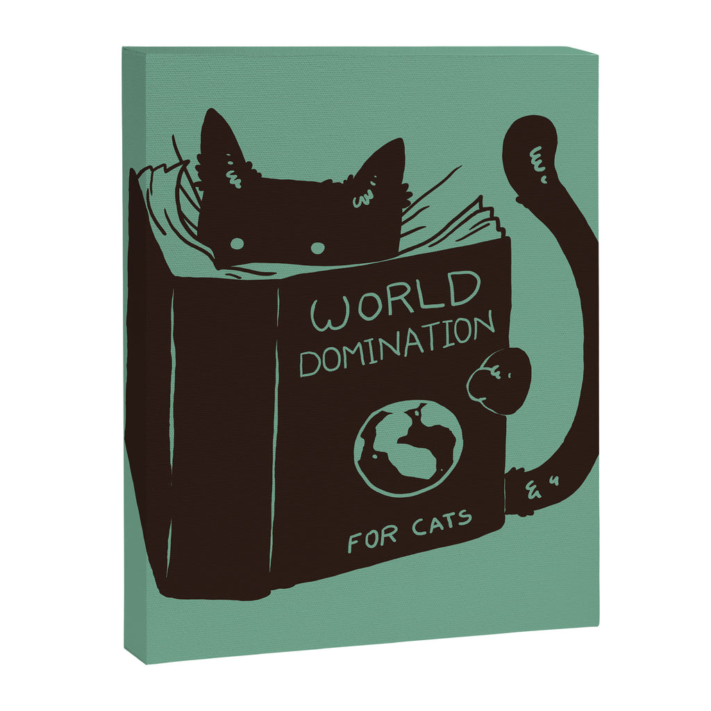 World Domination for Cats (Green) Canvas Print Gallery Image 8