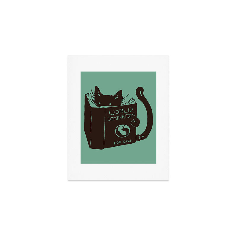 World Domination for Cats (Green) Art Print Gallery Image 1