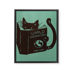 World Domination for Cats (Green) Framed Canvas Print Gallery Image 8
