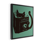 World Domination for Cats (Green) Framed Canvas Print Gallery Image 2
