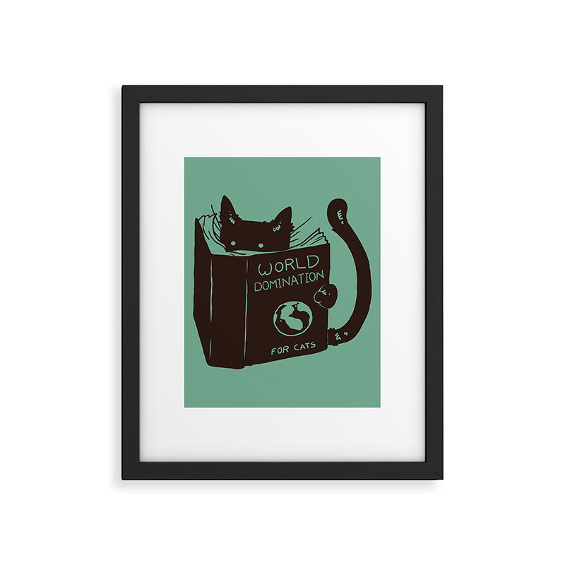 World Domination for Cats (Green) Framed Art Print Gallery Image 6